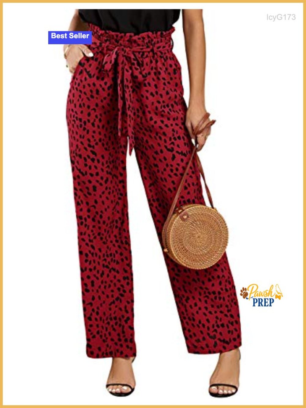 High Waisted Wide Leg Palazzo Pants with Belted Paperbag Waist, Pockets, Flowy,